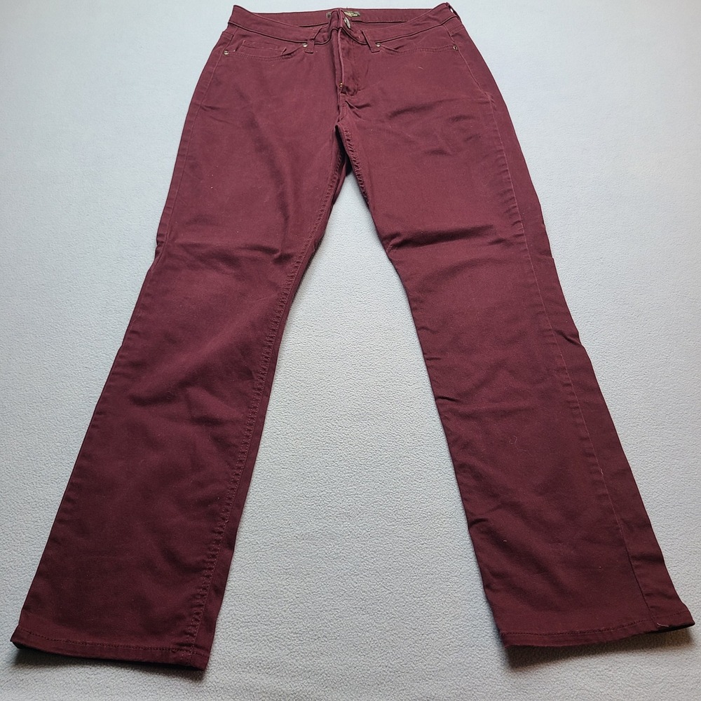 Lee Straight Leg Pants Womens 31 Burgundy Excellent Mid Rise Regular Fit